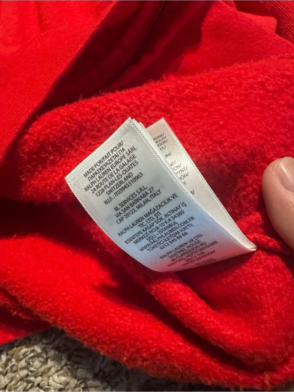 Polo by Ralph Lauren Bright Red Fleece Zip Hoodie
